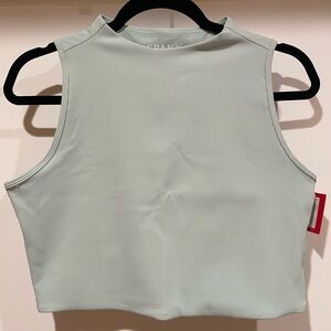 NWT Spanx Contour Rib Mock Neck Crop Top Size XL